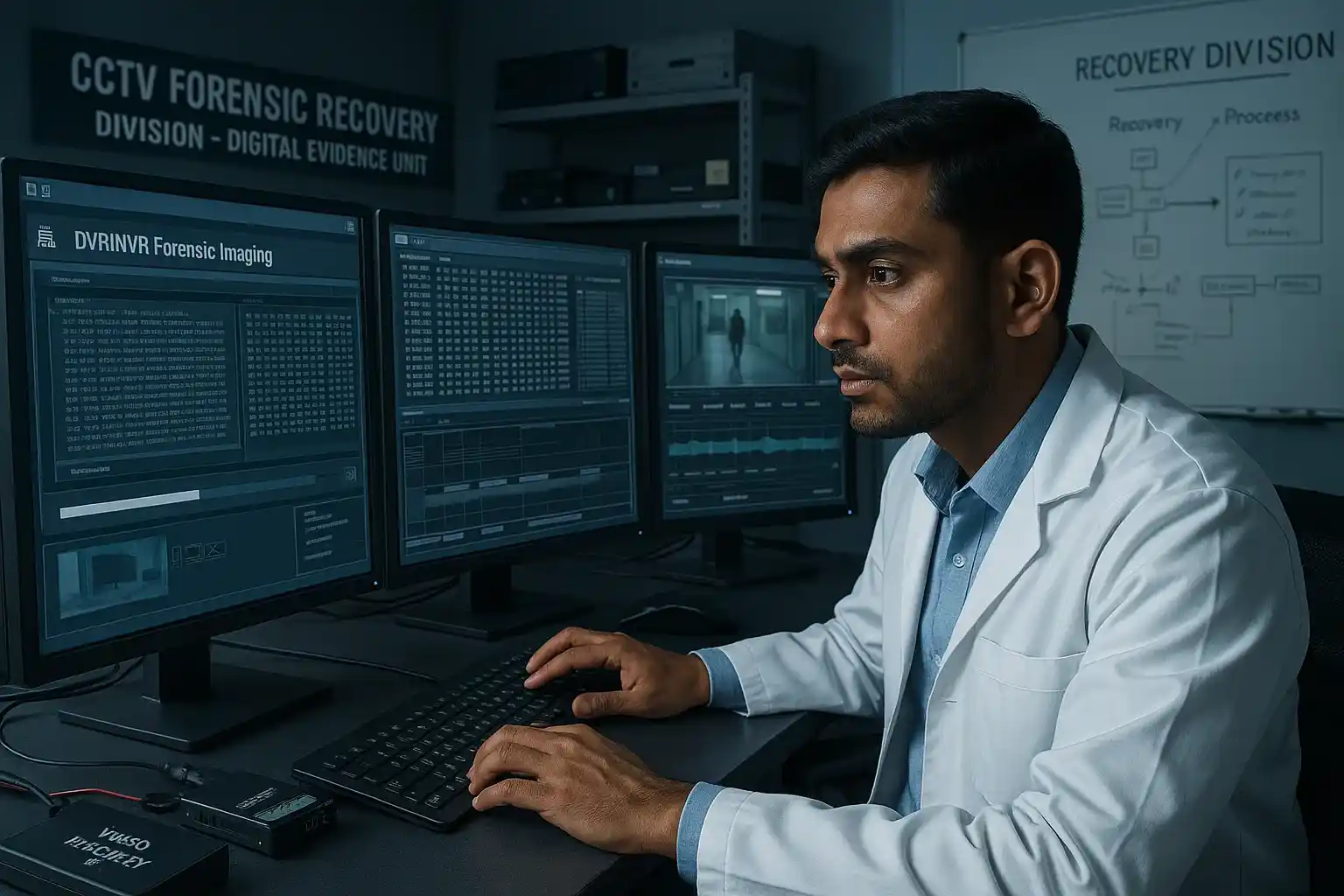 cctv data recovery from internal external hdd ssd memory card pen drive usb nas san server raid dvr nvr cleanroom lab forensic services legal support trusted experts at www.dataengineers.in