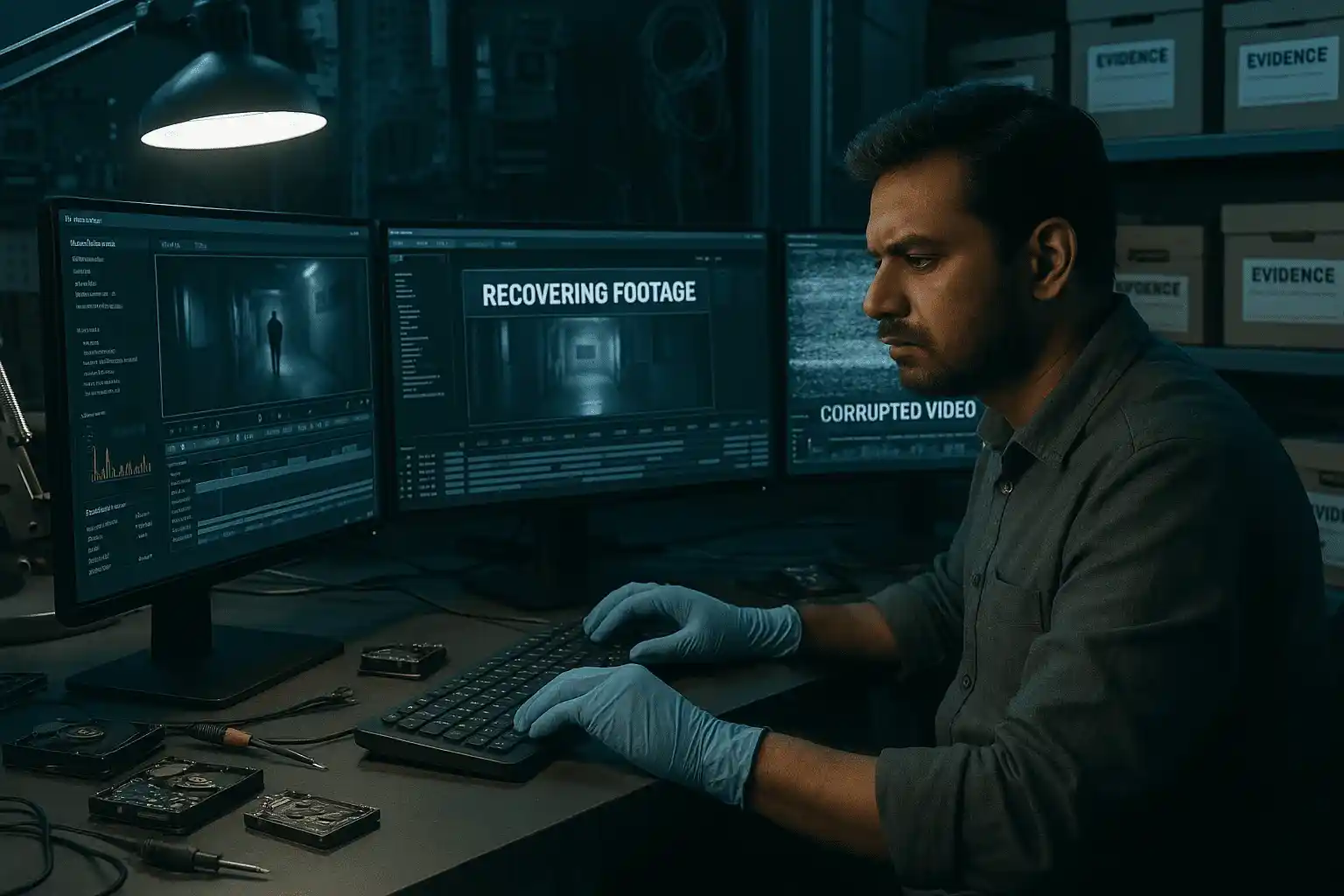 recovery of cctv footage from virus infected fire damaged dropped formatted or failed hdd ssd dvr nvr nas server memory card and usb cleanroom lab legal video reports www.dataengineers.in