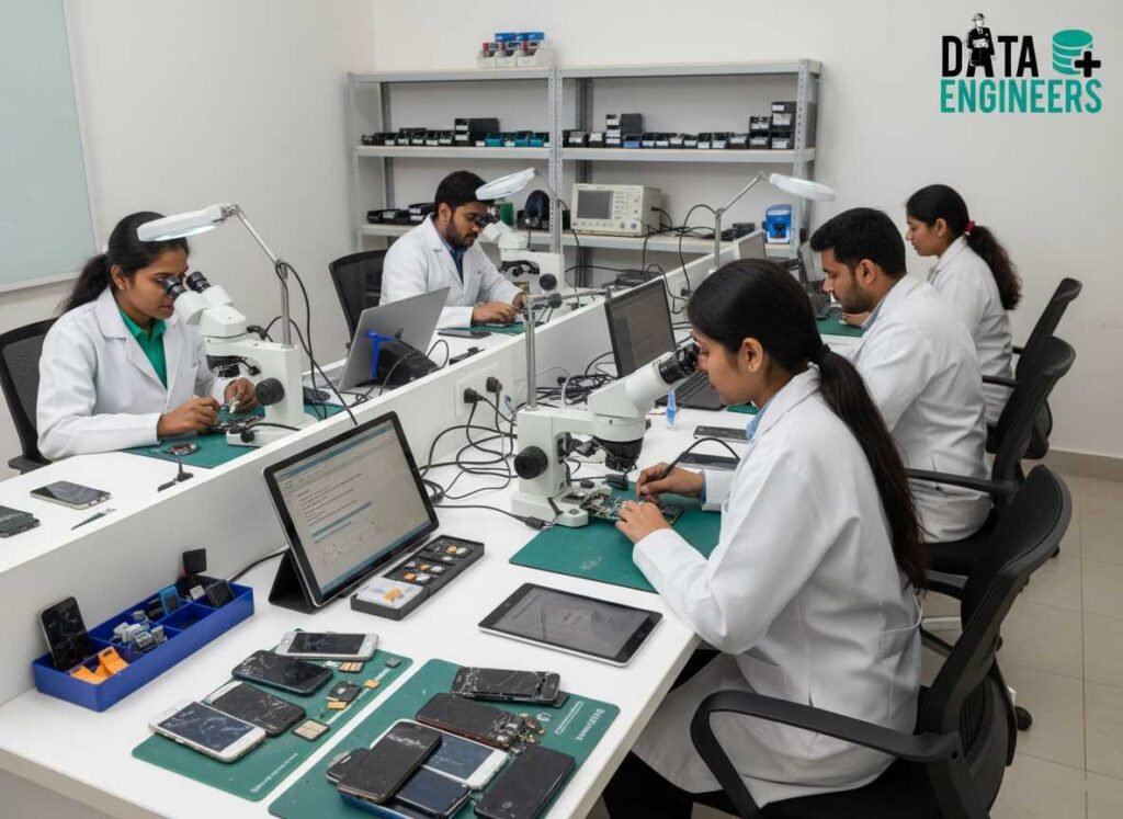 data recovery services in india dead mobiles phones and tablets from brands like iPhone Samsung Xiaomi Repairing devices recovering data restoring lost files www.dataengineers.in