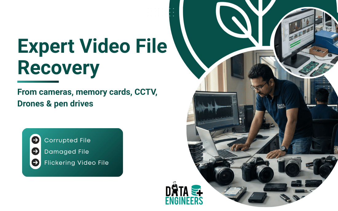 Expert Video File Recovery from cameras, memory cards, CCTV, Drones & pen drives Corrupted File Damaged File Flickering Video File