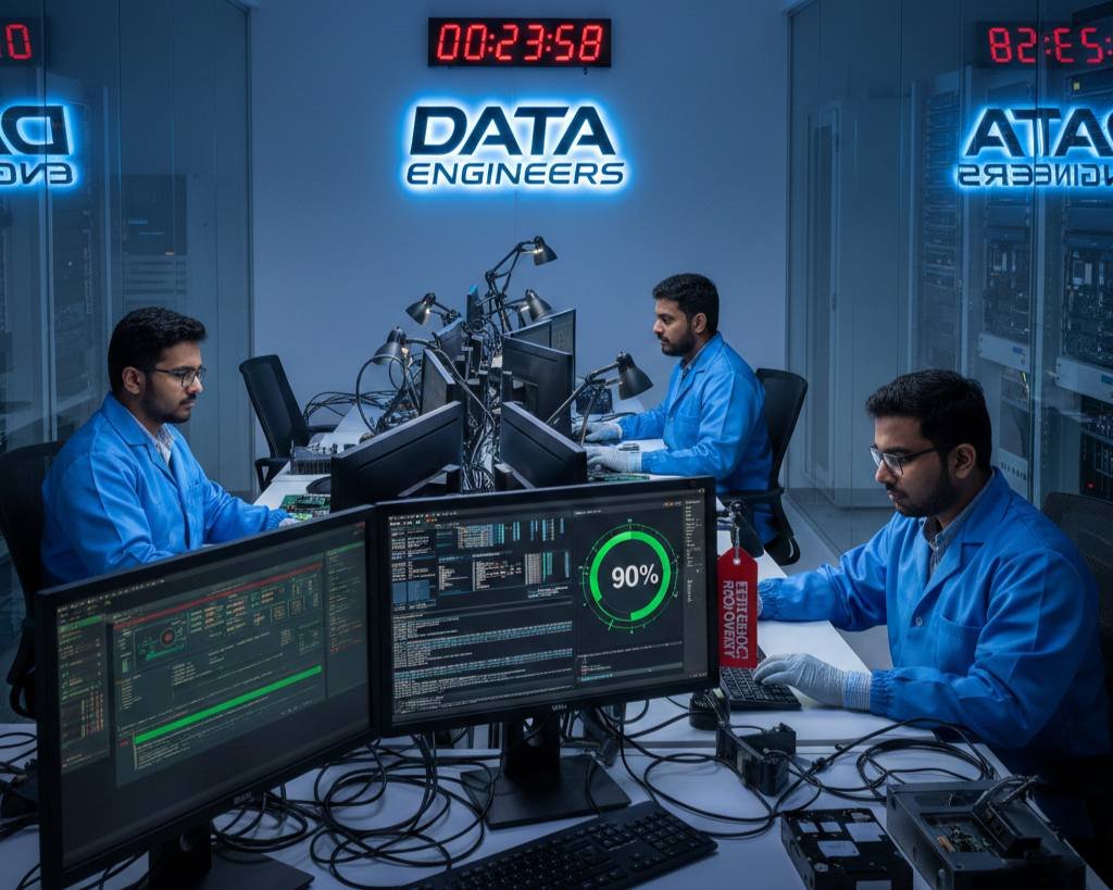 24 hour hard drive data recovery logical corruption firmware repair PCB replacement urgent fast priority service secure extraction India www.dataengineers.in