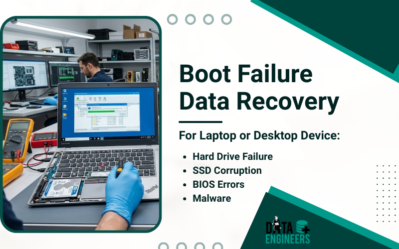 Boot Failure Data Recovery For Laptop or Desktop Device Hard Drive Failure SSD Corruption BIOS Errors Malware