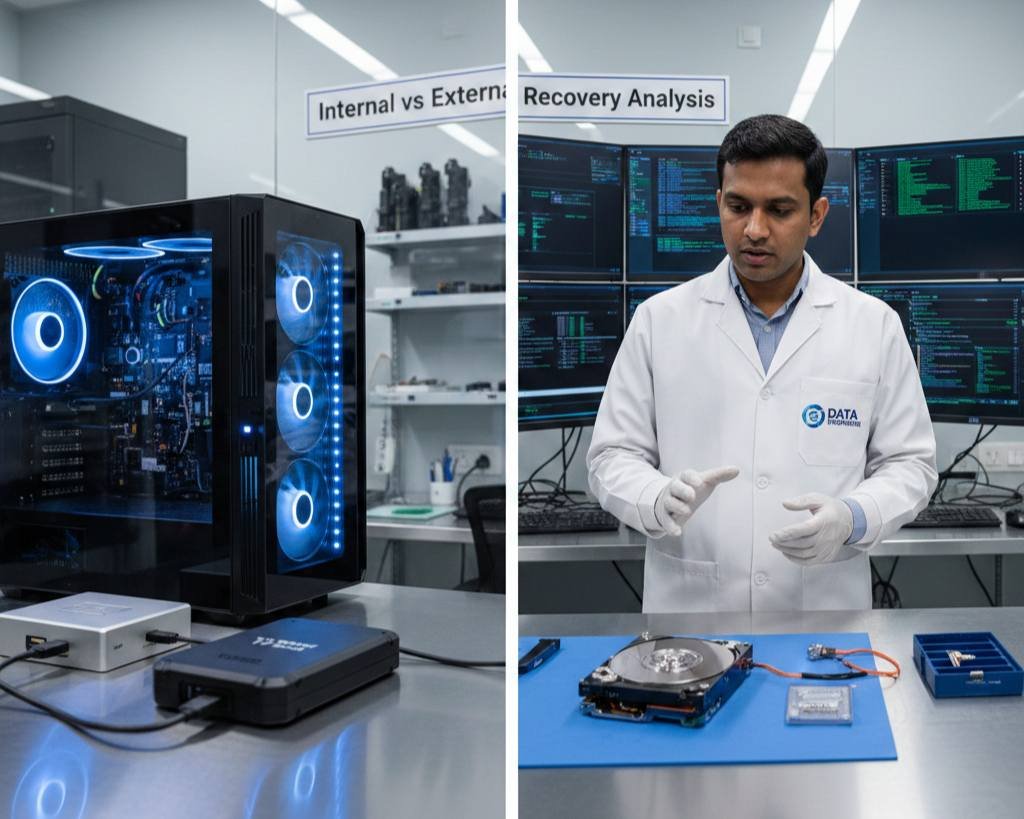 External hard drive data recovery USB controller failure PCB damage power surge issue internal head crash repair fast secure extraction service India www.dataengineers.in