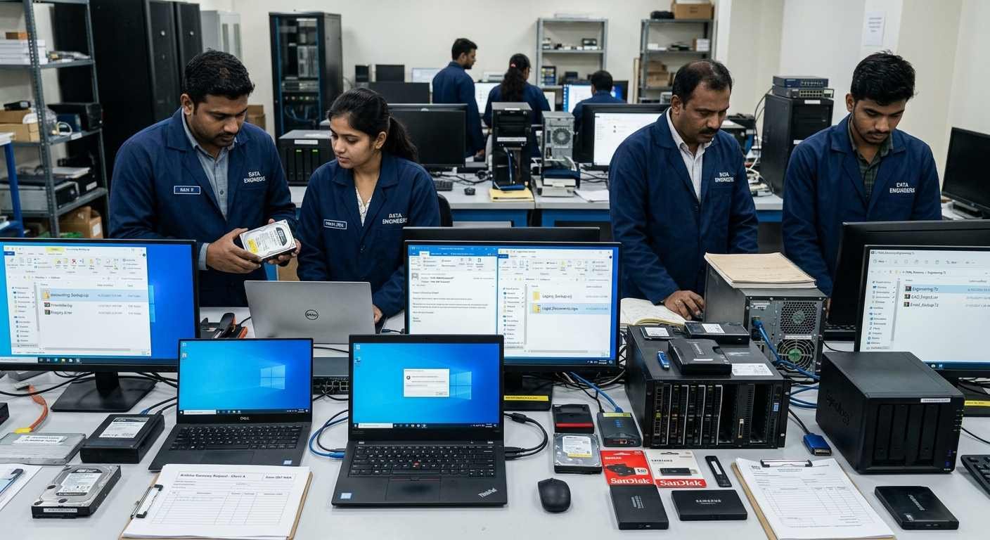 Archive Password Recovery forgotten ZIP RAR 7Z ARJ passwords lost backup archives employee files password manager failure encrypted external drive secure file recovery India www.dataengineers.in