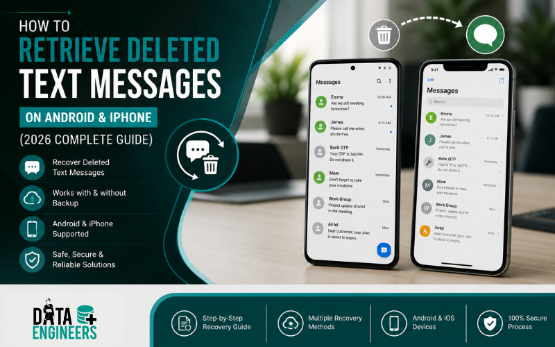 How to Retrieve Deleted Text Messages on Android & iPhone www.dataengineers.in