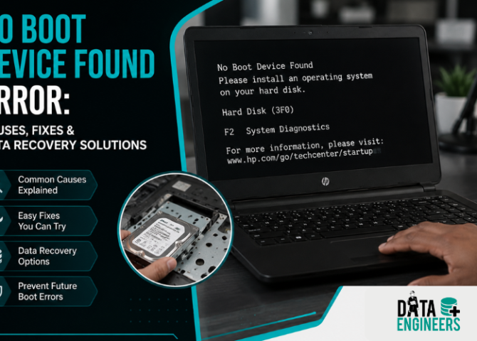 No Boot Device Found Error Causes, Fixes & Data Recovery Solutions www.dataengineers.in