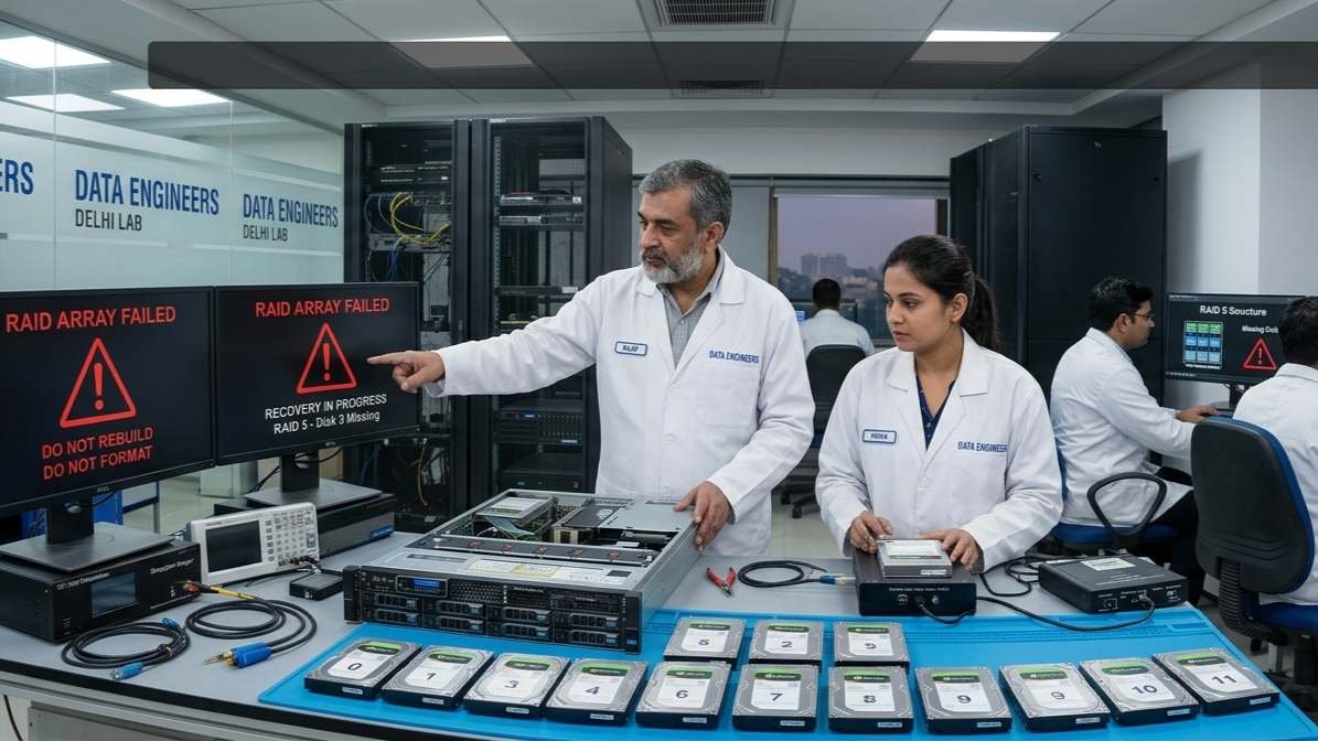 RAID Data Recovery failed RAID array server crash NAS failure multiple disk failure RAID 0 RAID 1 RAID 5 RAID 6 RAID 10 corrupted array business www.dataengineers.in