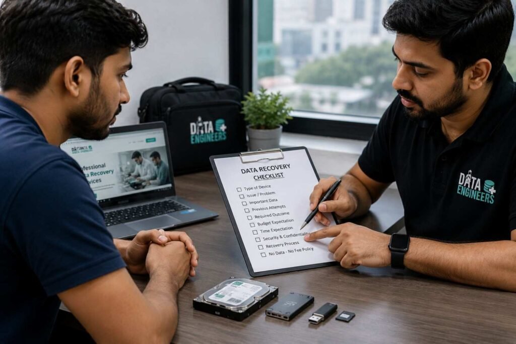 data-recovery-device-handover-checklist-for-hdd-ssd-laptop-pen-drive-memory-card-cctv-storage-and-raid-with-safe-recovery-questions-and-professional-guidance-at-www.dataengineers.in