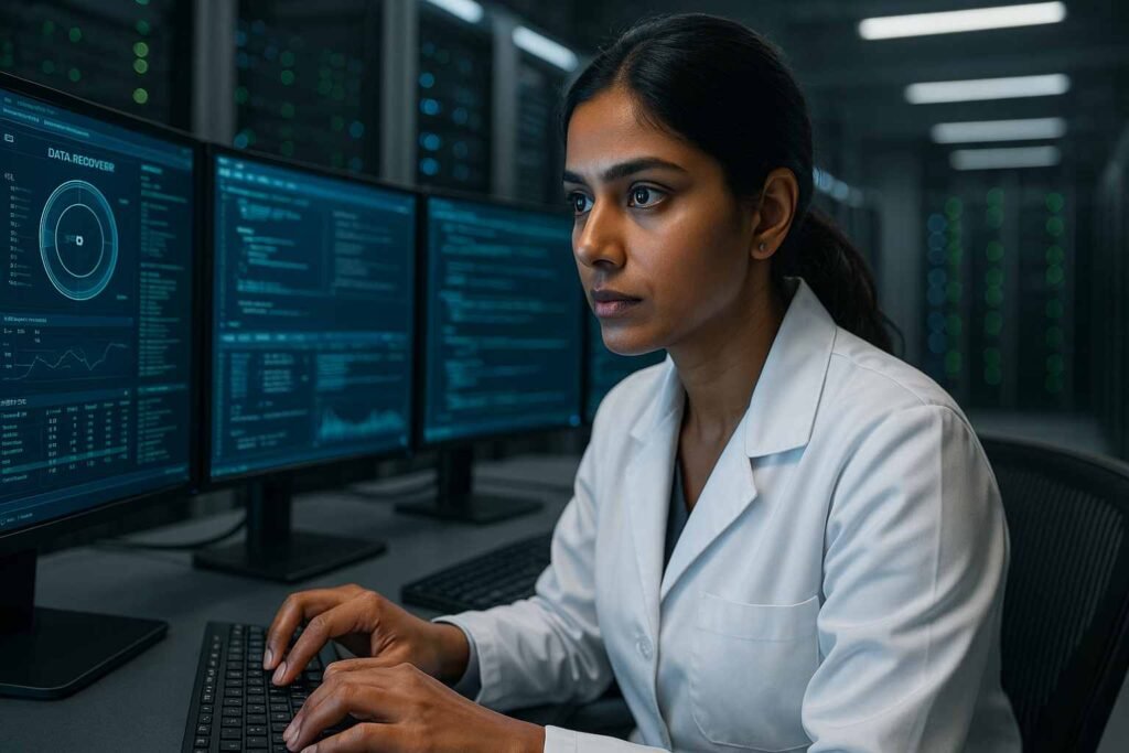 server storage recovery services recover virus-infected ransomware corrupted water damaged files from SSDs HDDs RAID NAS systems. Fast recovery for crashed servers Delhi Mumbai www.dataengineers.in