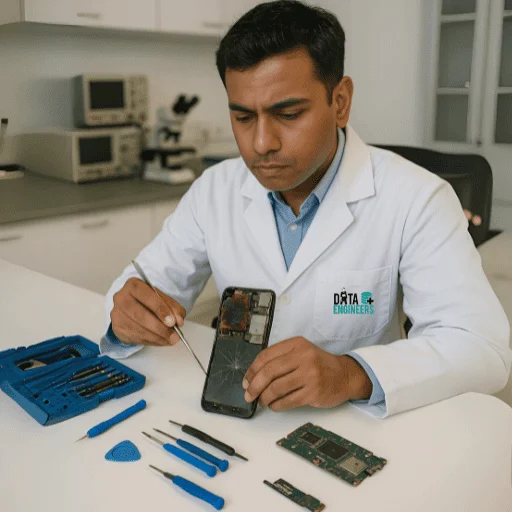 trusted smartphone data recovery delhi cleanroom lab support recover data from formatted crashed or ransomware infected android and iphone devices with privacy www.dataengineers.in