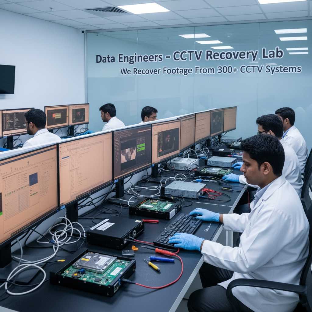 4K CCTV recovery lab in Delhi’s Nehru Place with expert Indian engineers restoring footage from Hikvision, Dahua, Bosch and more using forensic tools and software www.dataengineers.in