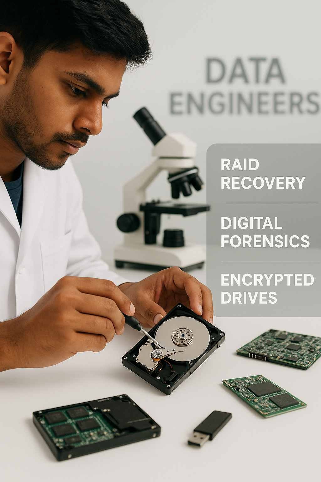 data recovery training with experts learn raid recovery digital forensics encrypted drives and hard drive ssd repair with tools firmware and lab techniques visit www.dataengineers.in