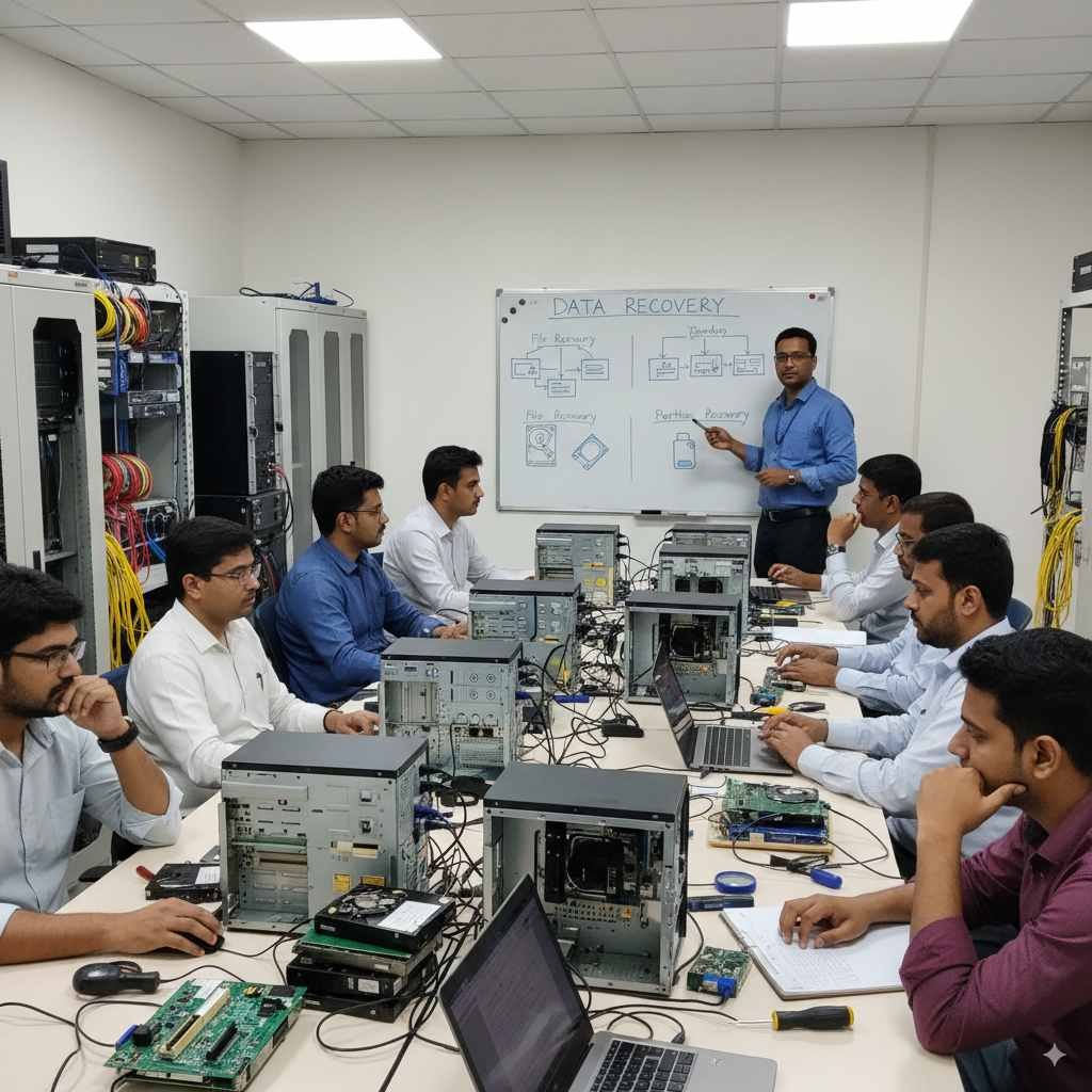 data recovery training with live sessions on file and partition recovery hands on with hard drive ssd and tools guided by experts learn real world recovery methods join now at www.dataengineers.in