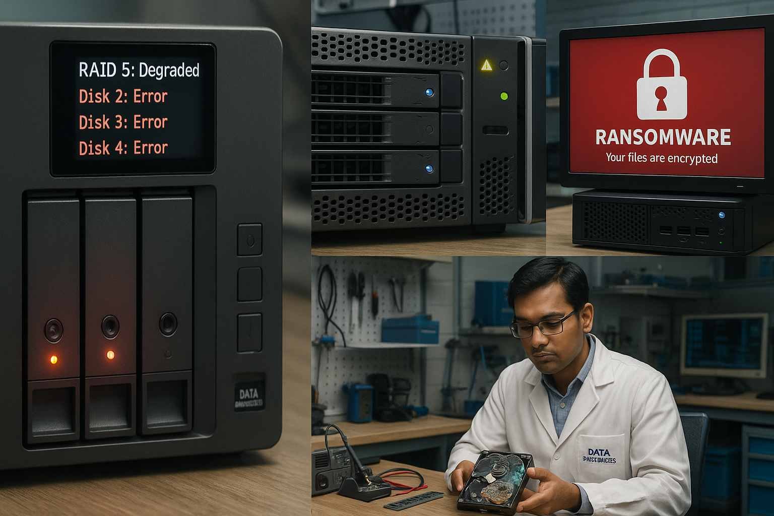 nas and san data recovery solutions for raid failure ransomware attack and drive errors secure cleanroom recovery by experts no data no charge trusted by businesses www.dataengineers.in