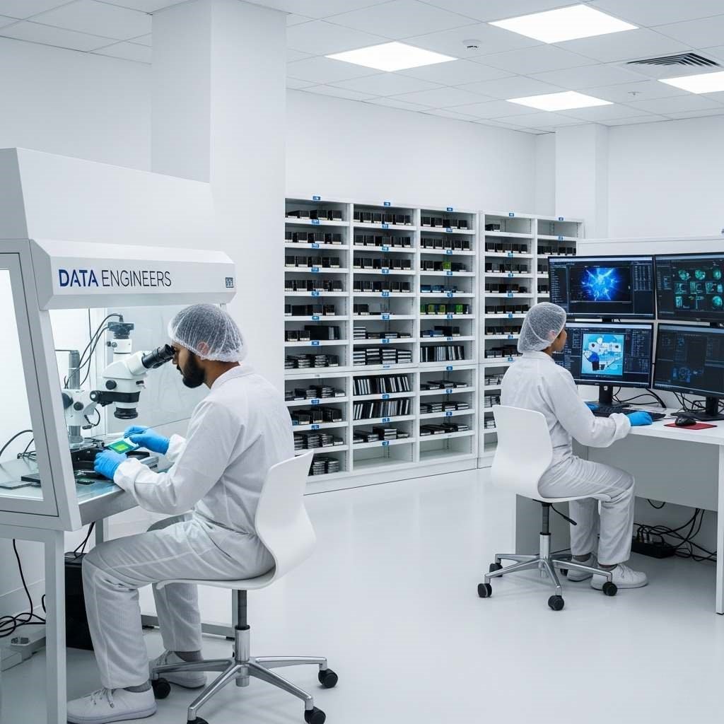 ssd data recovery Services for samsung wd seagate crucial drives data engineers lab restores failed corrupted ssd or hdd securely in certified cleanroom recovery www.dataengineers.in