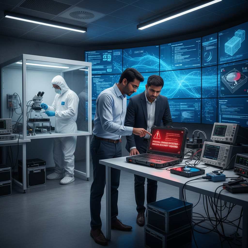 contact professional data recovery service clicking noise hdd not detected physical damage severe corruption virus infection cleanroom lab recovery experts www.dataengineers.in