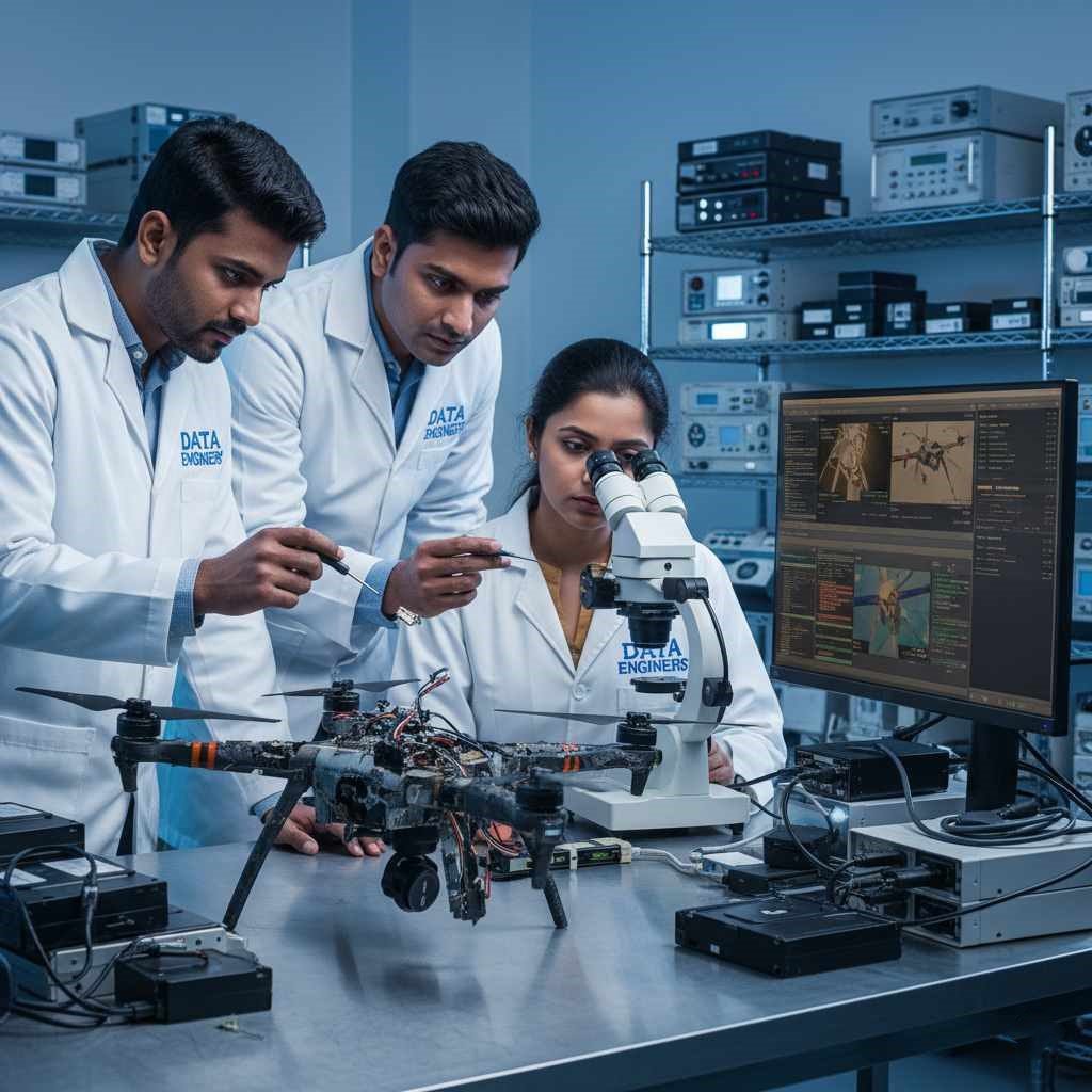 drone and surveillance data recovery crashed or water damaged drone gps logs video telemetry recovery using proprietary forensic tools extreme damage experts india www.dataengineers.in