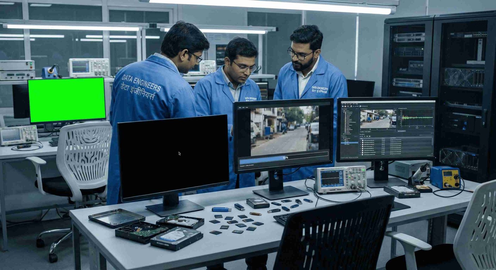 Corrupted damaged flickering green black screen video recovery DSLR GoPro drone mobile memory card pen drive restore lost inaccessible videos India www.dataengineers.in