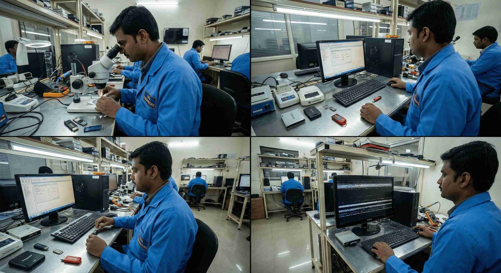 SanDisk HP Kingston Samsung Transcend Sony pen drive USB corrupted damaged flickering video recovery DSLR drone CCTV memory cards India www.dataengineers.in