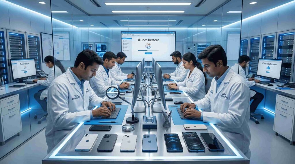 apple iphone recovery se 6 6s 7 8 x xr xs 11 12 13 14 15 16 pro max older ios latest ios secure lost photos videos contacts messages forensic extraction India www.dataengineers.in