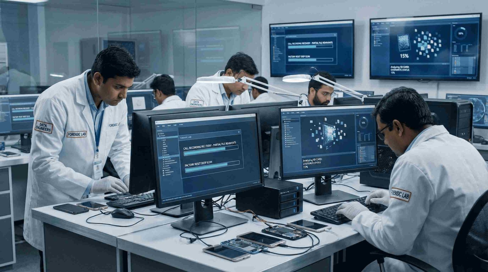 call recording recovery after phone reset app reinstallation deleted audio sd card remnants feasibility assessment secure forensic service India www.dataengineers.in