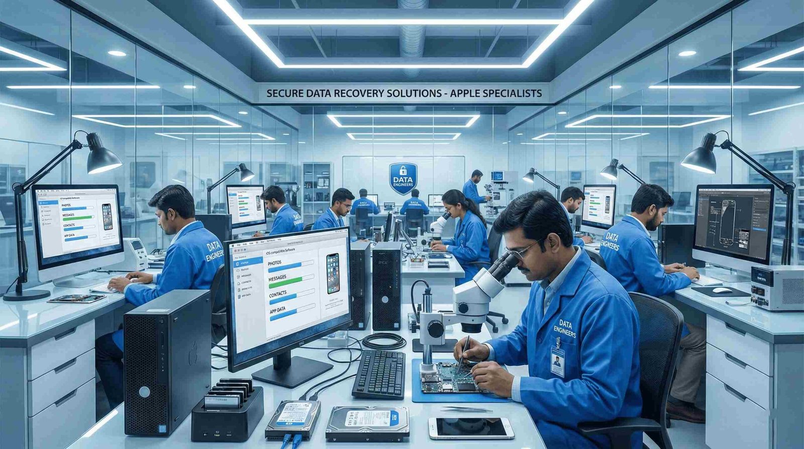 iphone data recovery lost photos messages contacts notes app data factory reset ios update failure water damaged broken device secure forensic recovery India www.dataengineers.in