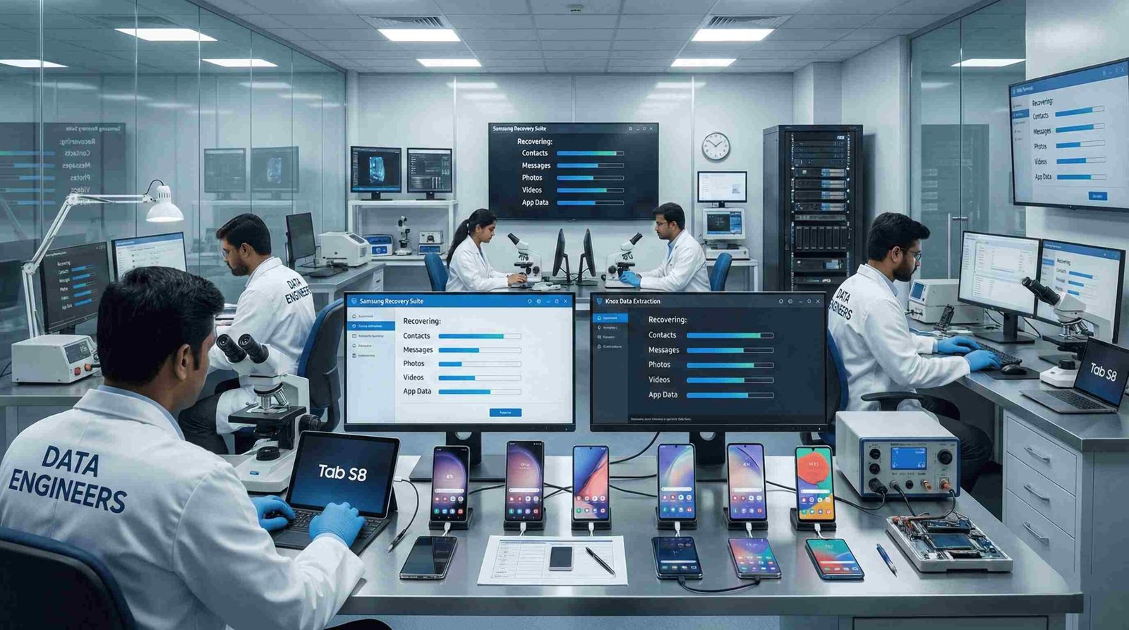 samsung data recovery lost photos contacts messages galaxy s note a m series encrypted storage secure forensic extraction India www.dataengineers.in