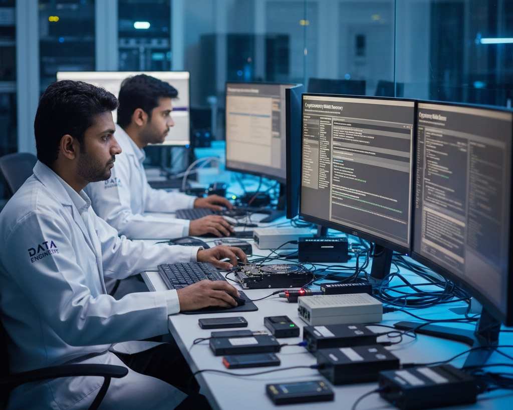 crypto wallet password recovery bitcoin core electrum ethereum keystore lost password forensic techniques encrypted wallet brute force secure extraction India www.dataengineers.in